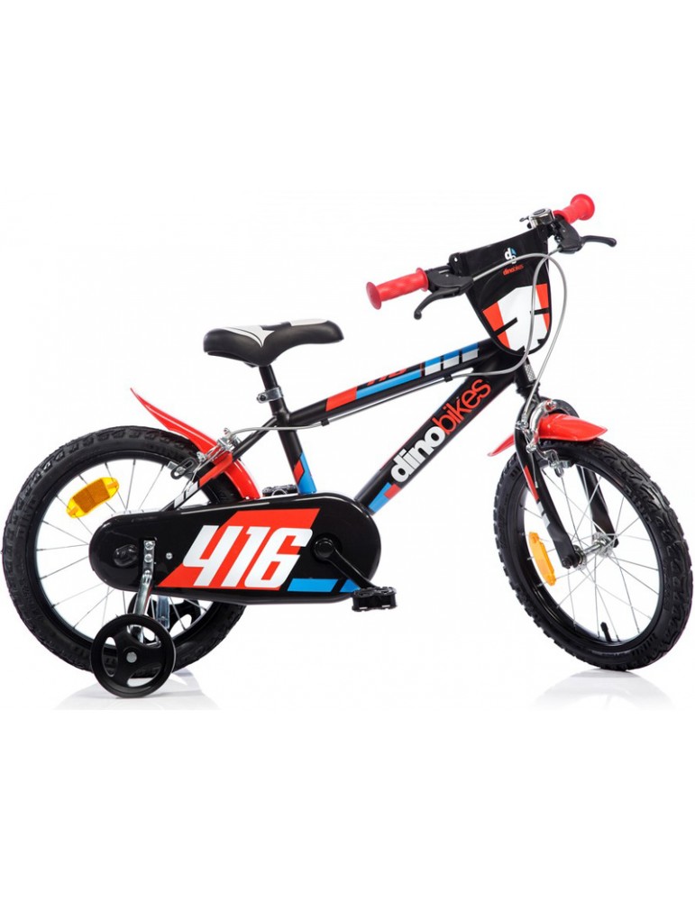 DINO Bikes - Children's bike 16" black and red