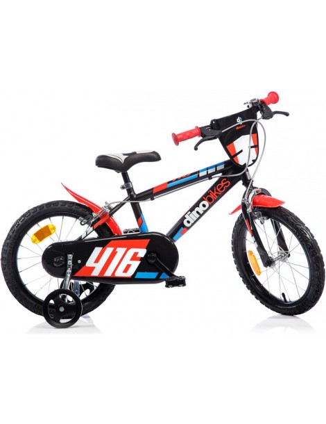 DINO Bikes - Children's bike 16" black and red
