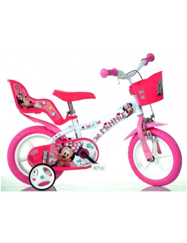 DINO Bikes - Children's bike 12" Minnie with doll seat and basket