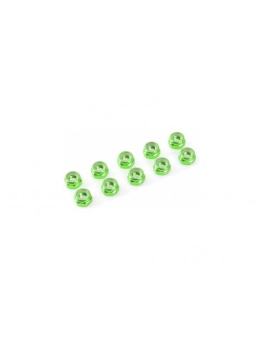 Nut Nylstop M3 Aluminium Green (10)