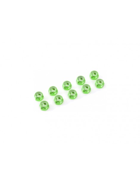 Nut Nylstop M3 Aluminium Green (10)
