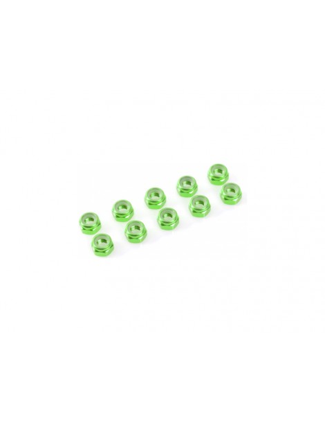 Nut Nylstop M4 Aluminium Green (10)