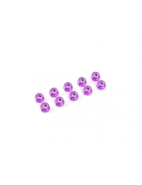 Nut Nylstop M4 Aluminium Purple (10)