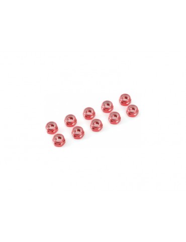 Nut Nylstop M4 Aluminium Red (10)