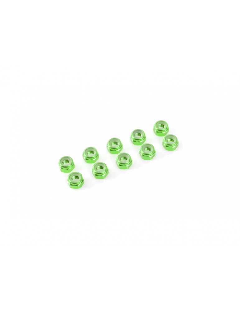 Nut Nylstop M5 Aluminium Green (10)