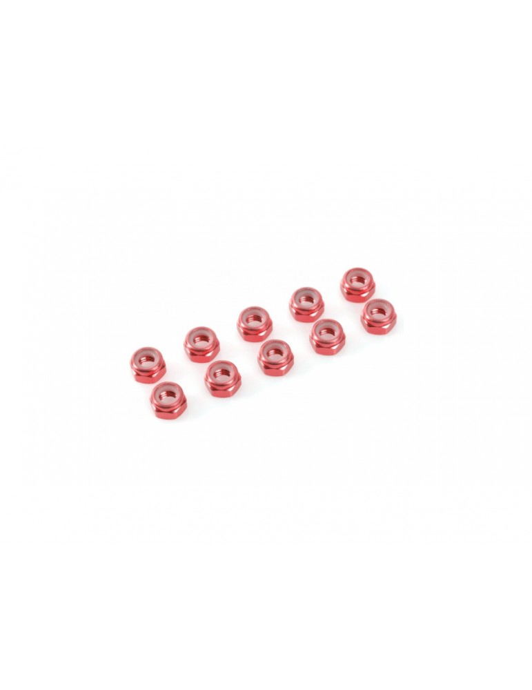 Nut Nylstop M5 Aluminium Red (10)