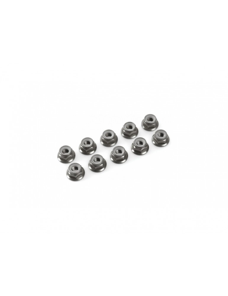 Nut Nylstop M5 Flanged Aluminium Gun Metal (10)
