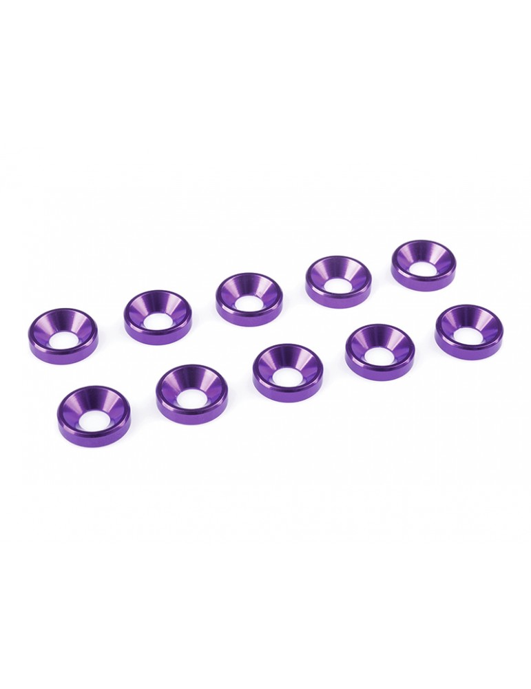 Washer for M4 Flat Head Screws OD 10mm Aluminium Purple (10)