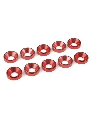 Washer for M5 Flat Head Screws OD 12mm Aluminium Red (10)