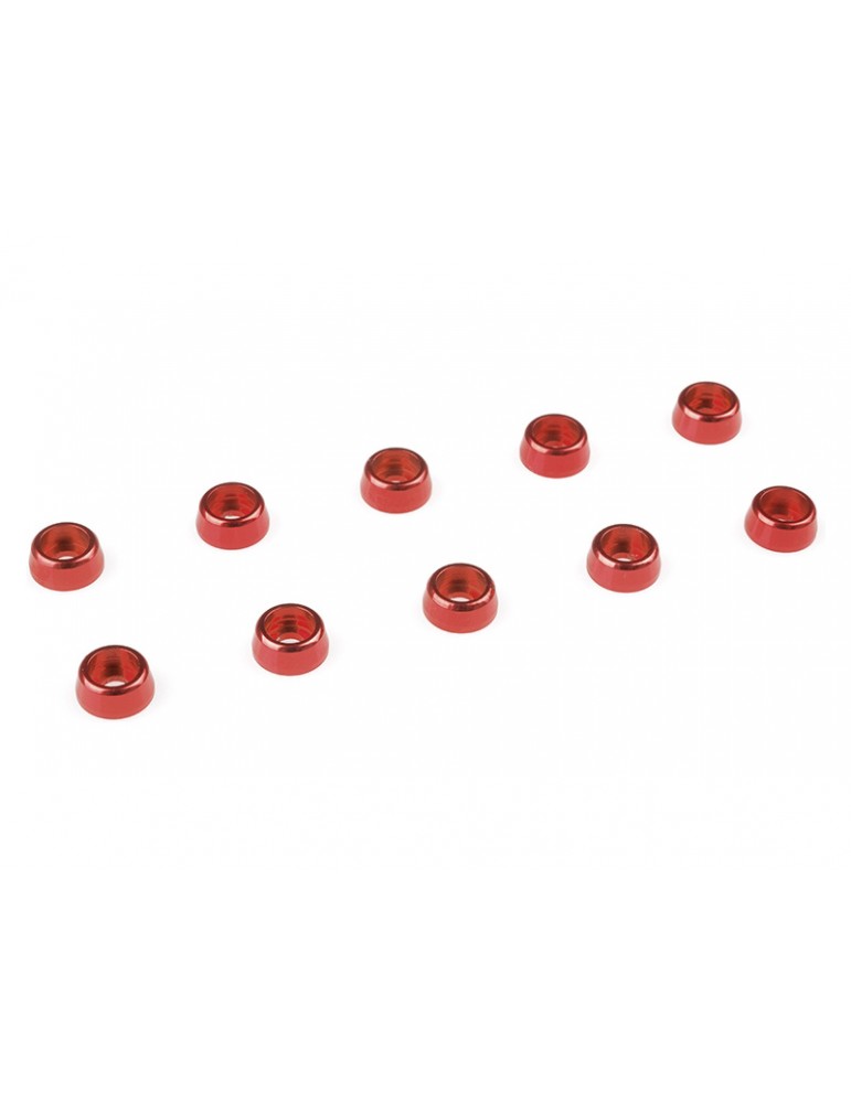Washer for M2 Socket Head Screws OD 6mm Aluminium Red (10)