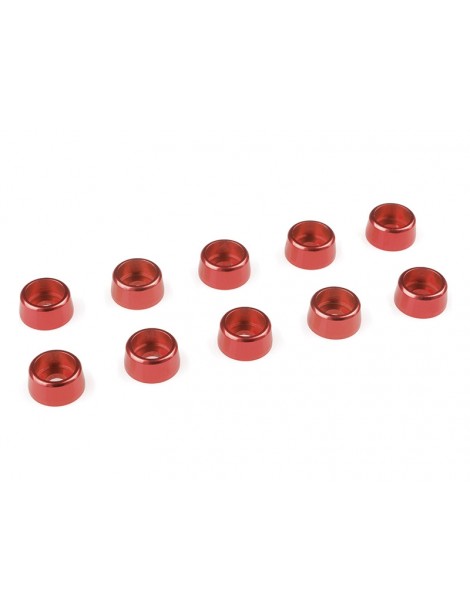 Washer for M3 Socket Head Screws OD 8mm Aluminium Red (10)