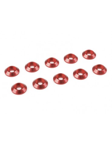 Washer for M3 Button Head Screws OD 10mm Aluminium Red (10)