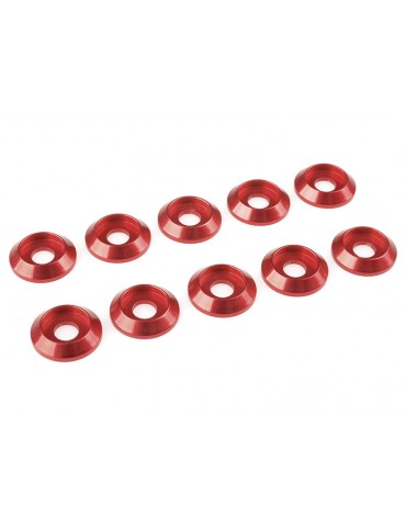 Washer for M4 Button Head Screws OD 12mm Aluminium Red (10)