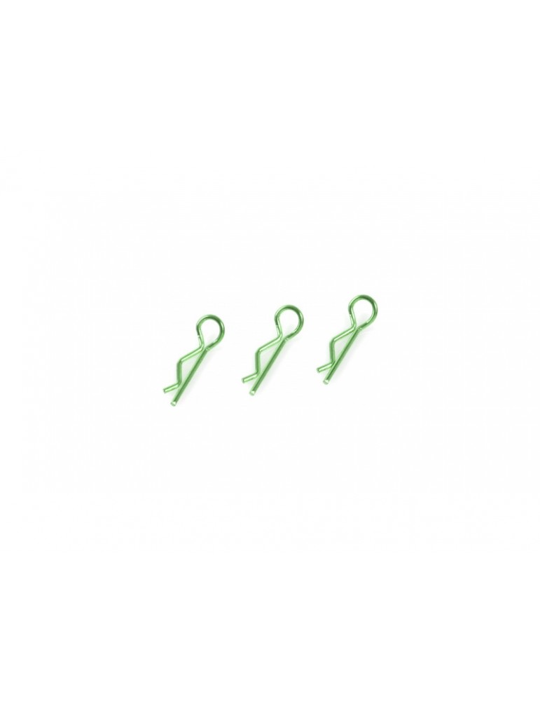Body Clips 45 Bent Small Green (10)