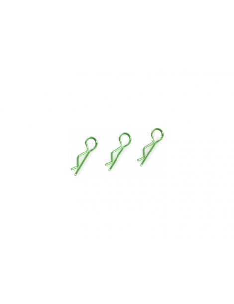 Body Clips 45 Bent Small Green (10)