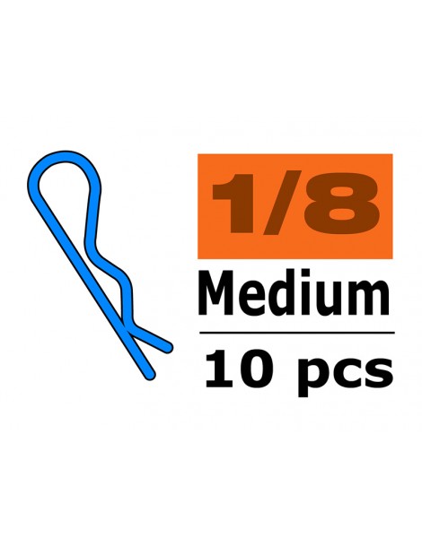 Body Clips 45 Bent Medium Black (10)