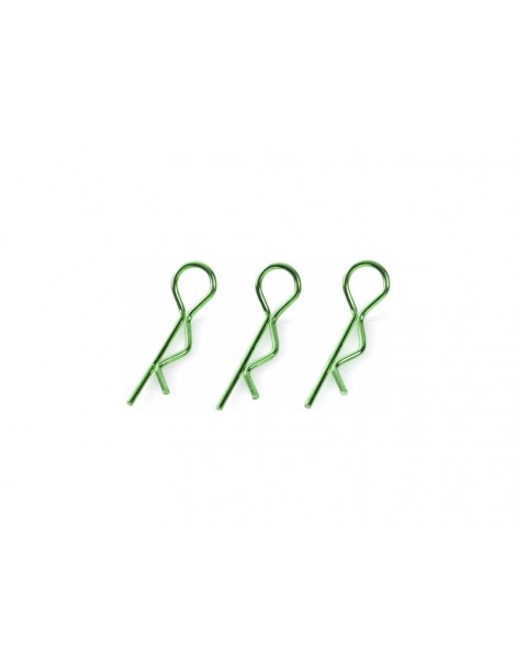 Body Clips 45 Bent Large Green (10)