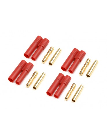Connector Gold Plated 4.0mm w/ Plastic Housing (4)