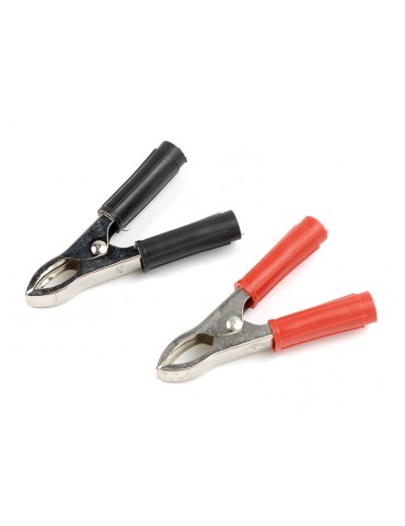 Alligator Battery Clamps Large Red + Black (1 set)
