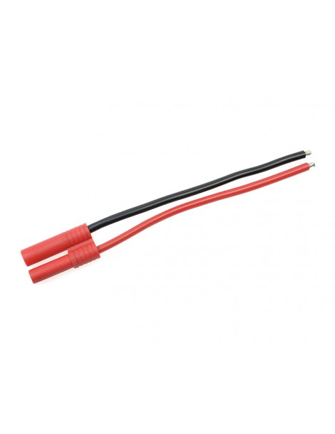 Connector Gold Plated 4.0mm Male w/ wire 14AWG 10cm