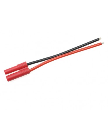 Connector Gold Plated 4.0mm Female w/ wire 14AWG 10cm