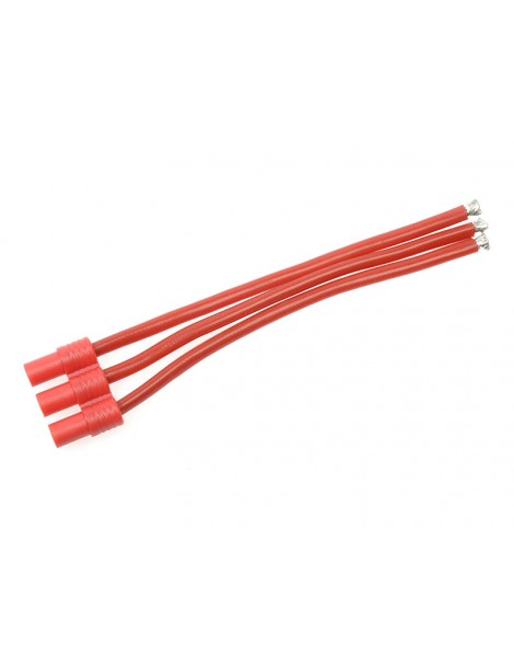 Connector Gold Plated 3.5mm 3-pin Male w/ wire 14AWG 10cm