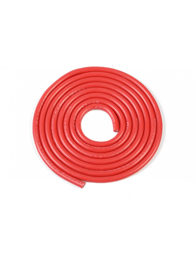 Silikoninis laidas „Powerflex“ 16AWG raudonas (1 m)