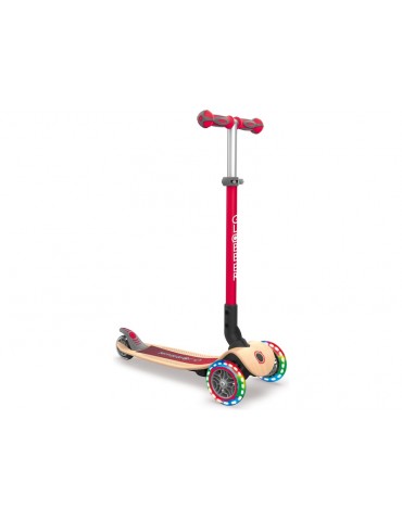 Globber - Scooter Primo Foldable Wood Lights Red