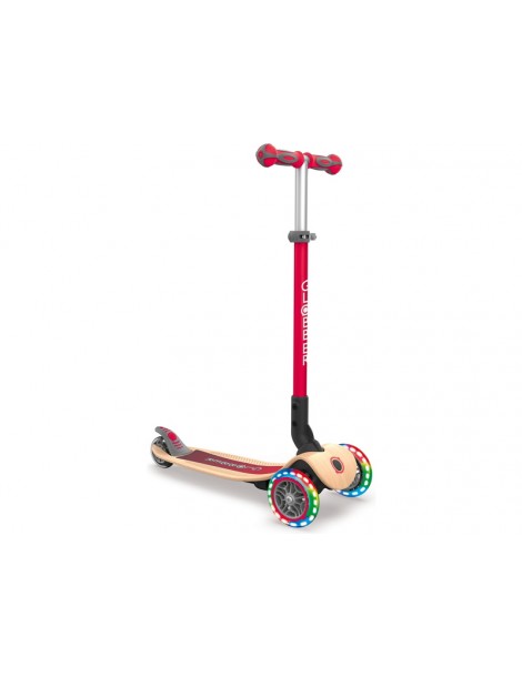Globber - Scooter Primo Foldable Wood Lights Red