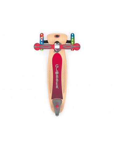 Globber - Scooter Primo Foldable Wood Lights Red