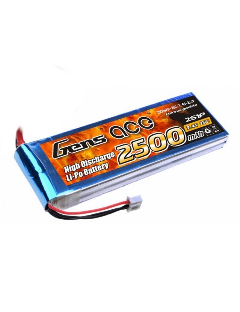 Gens ace 2500mAh 7.4V 25C 2S1P Lipo akumuliatorius Gens ace 2500mAh 7.4V 25C 2S1P Lipo akumuliatorius