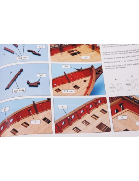 AMATI Sciabecco pirate ship 1753 1:60 set