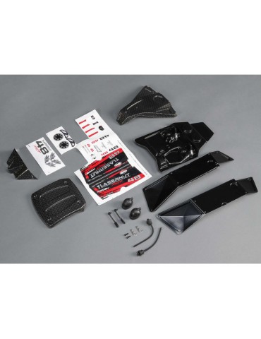 Losi Body Set, Red, Painted: Lasernut U4
