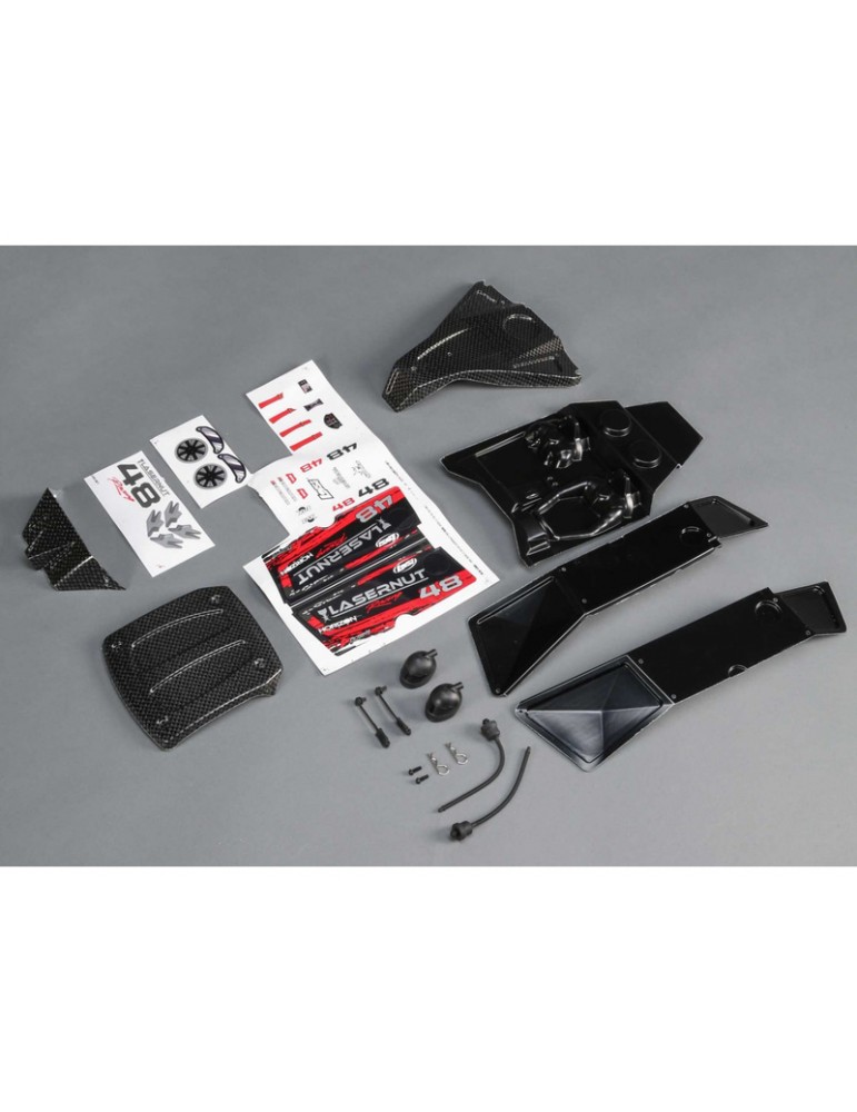 Losi Body Set, Red, Painted: Lasernut U4