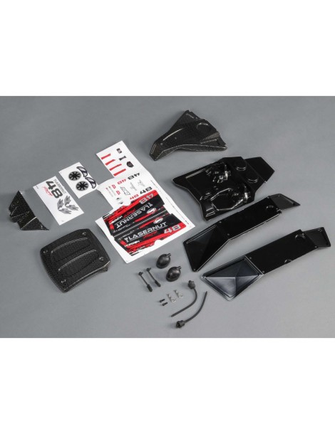 Losi Body Set, Red, Painted: Lasernut U4