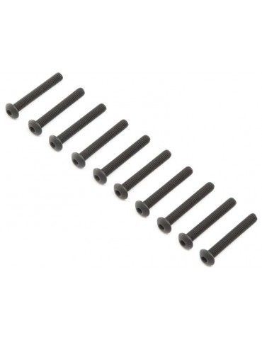 Losi Button Head Screws, Steel, Black Oxide, M4x30mm (10)