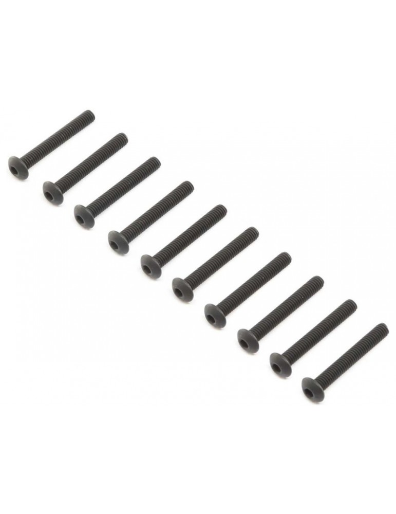 Losi Button Head Screws, Steel, Black Oxide, M4x30mm (10)