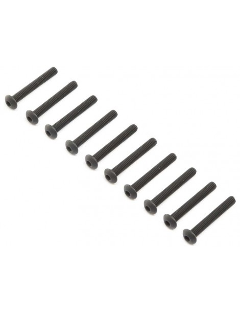Losi Button Head Screws, Steel, Black Oxide, M4x30mm (10)