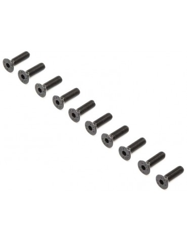 Losi Flat Head Screws, Steel, Black Oxide, M4x14mm (10)
