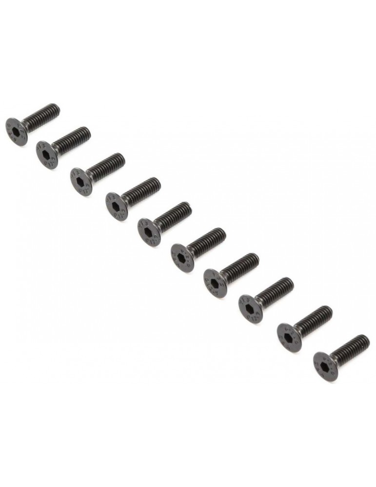 Losi Flat Head Screws, Steel, Black Oxide, M4x14mm (10)
