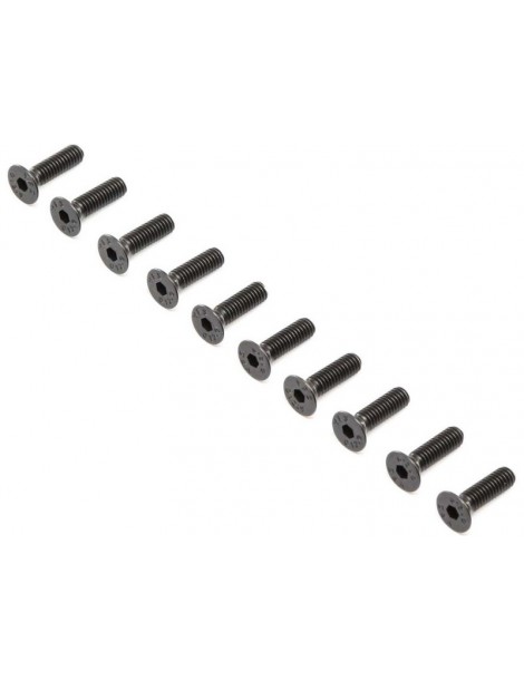 Losi Flat Head Screws, Steel, Black Oxide, M4x14mm (10)