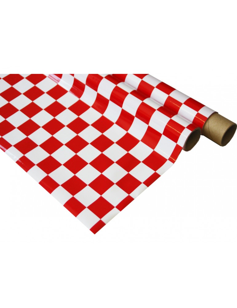IronOnFilm - checkered white/red 0.6x2m
