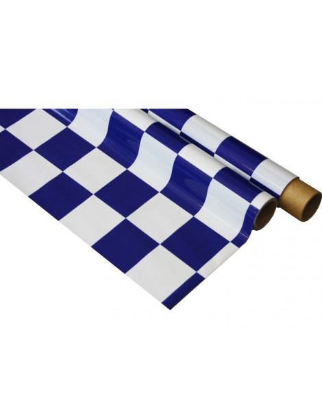 IronOnFilm - checkered white/blue 0.6x2m