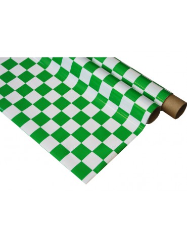 IronOnFilm - checkered white/green 0.6x2m