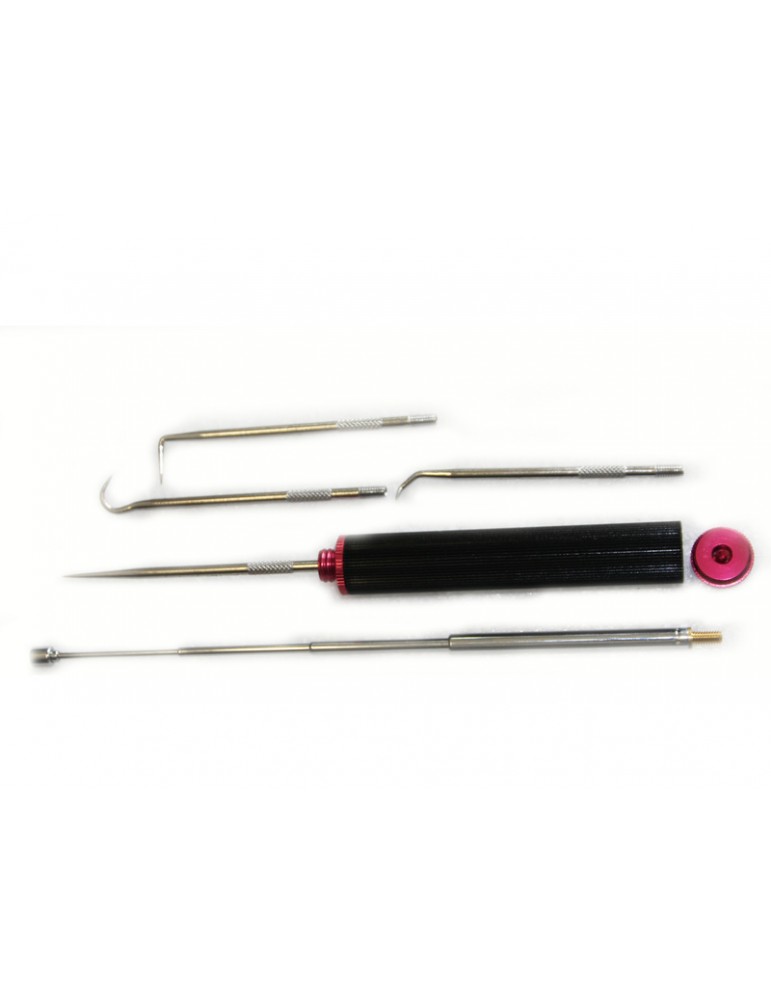 Tool with exchangeable hooks, magnet