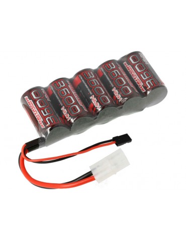 Robitronic NiMH Battery 6.0V 3600mAH Flat RX