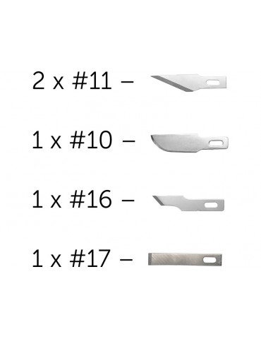 Modelcraft Assorted Blades (2x 11, 10, 16, 17)