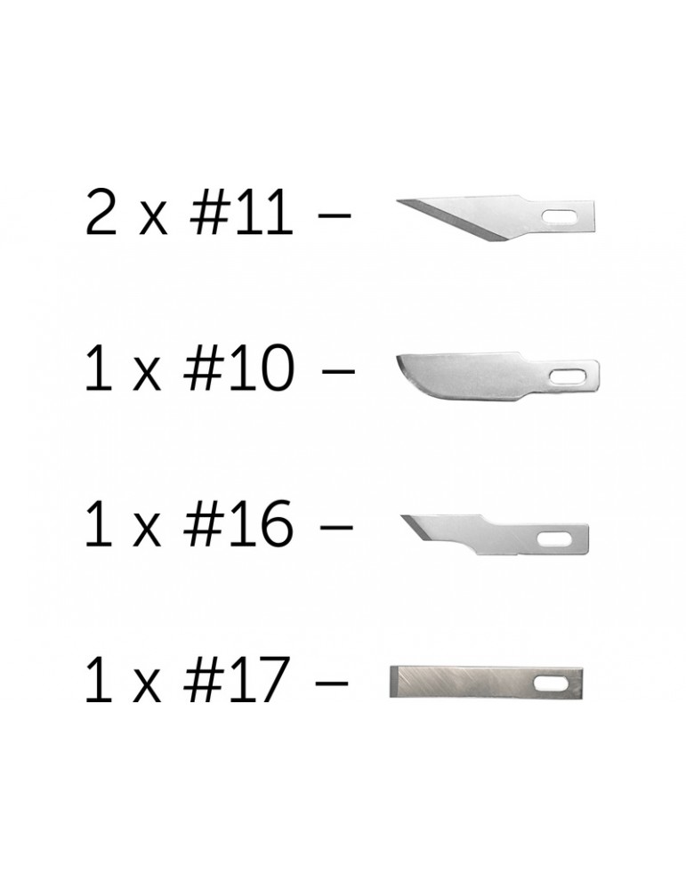 Modelcraft Assorted Blades (2x 11, 10, 16, 17)