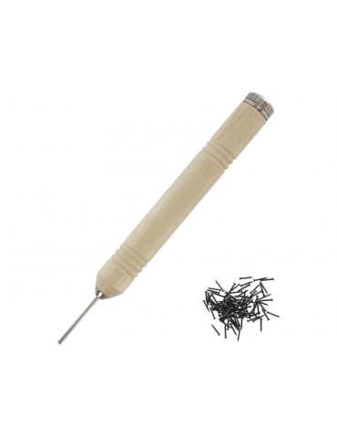 Modelcraft Pen Grip Pin Pusher with 100 Black Pins 1x7mm