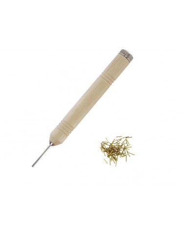 Modelcraft Pen Grip Pin Pusher with 100 Brass Pins 0.5x10mm